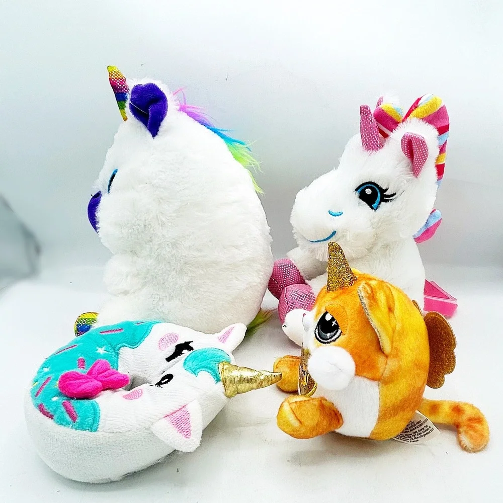Lot of 4 Unicorn Stuffed Animals‎ Cat Donut